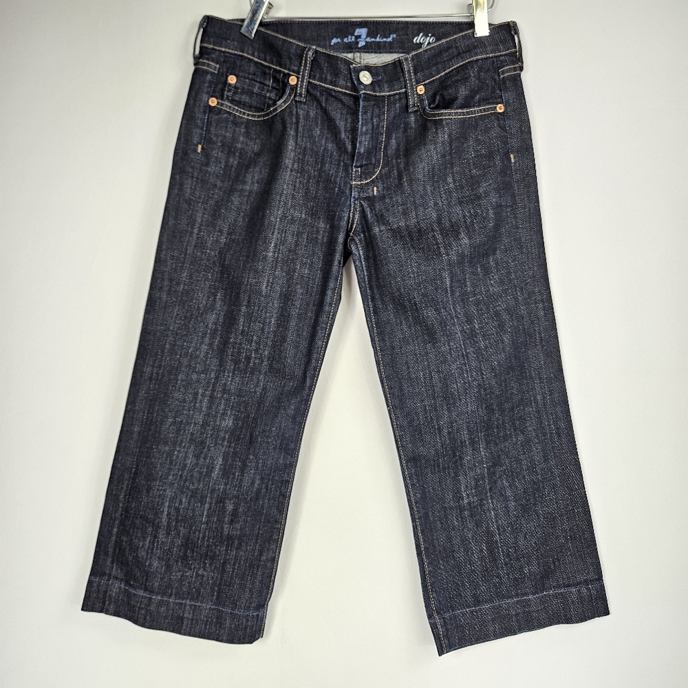 7 For All Mankind Dark Blue Cropped Jeans